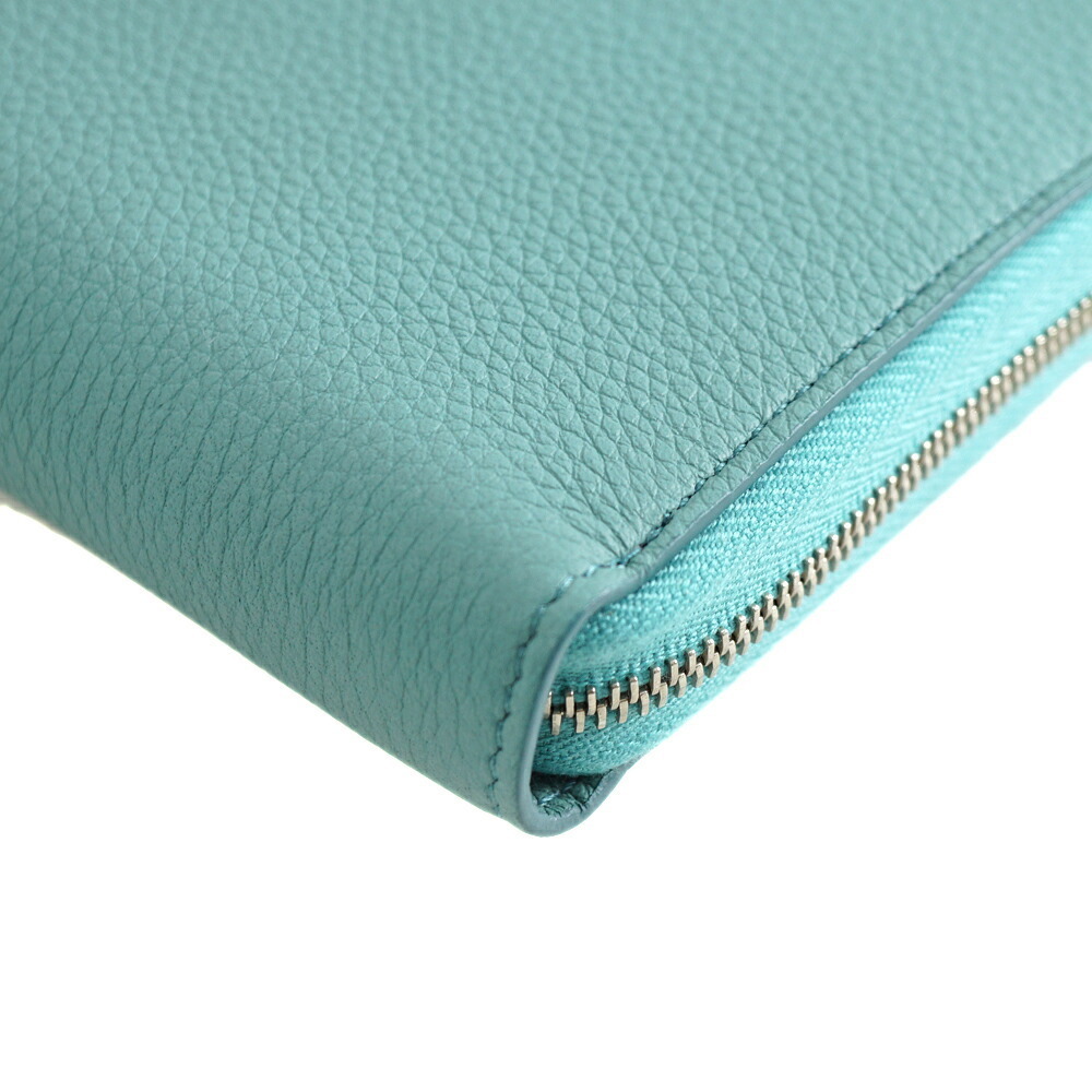 Celine Long Gray Turquoise Around Leather Wallet Zip Blue - Picture 4 of 8